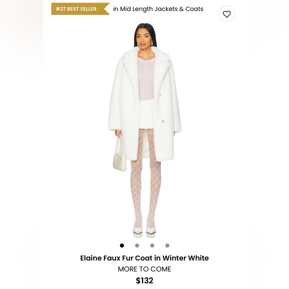 NWT More to Come Elaine Faux Fur Coat in Winter White - M